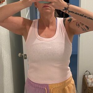 Universal Thread Cream Fitted Tank Top